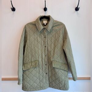 Joie Sage Green Quilted Barn Jacket